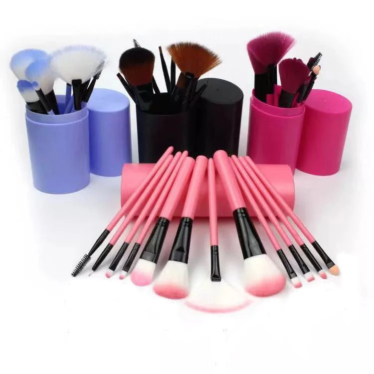 Kit com 12 Pincéis de Maquiagem – Pincéis para Blush, Sombra, Cílios e Iluminador - Image 5