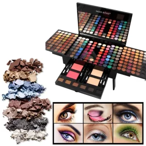 Paleta de Maquilhagem 180 Cores Formato Piano – Sombras, Blush e Pó Compacto | Set Completo Personalizado