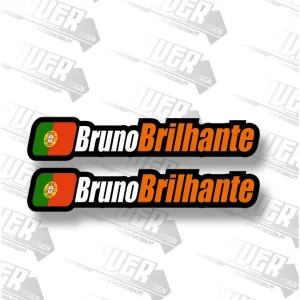 2 Autocolantes Bandeira + Nome