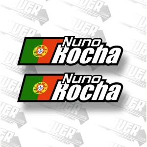 2 Autocolantes Bandeira + Nome