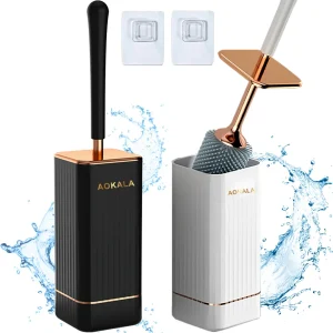 Escova Sanitária Aokala com Suporte | Design Elegante e Ergonómico para Casa de Banho
