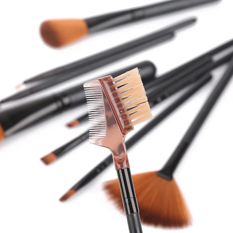 Kit com 12 Pincéis de Maquiagem – Pincéis para Blush, Sombra, Cílios e Iluminador - Image 4