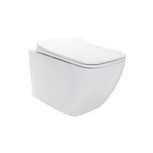 CUBE - Sanita suspensa rimless em preto com tampa soft-close