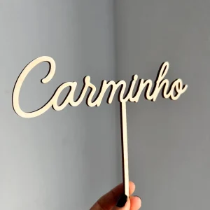 Topo de bolo com nome personalizado