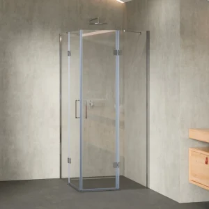 CELINE - Cabine de duche de canto com portas articuladas em vidro temperado