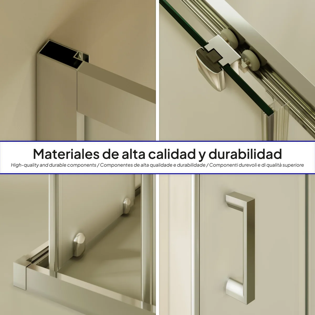 DIANA - Cabine de duche de canto com portas de correr em vidro temperado fosco - Image 5