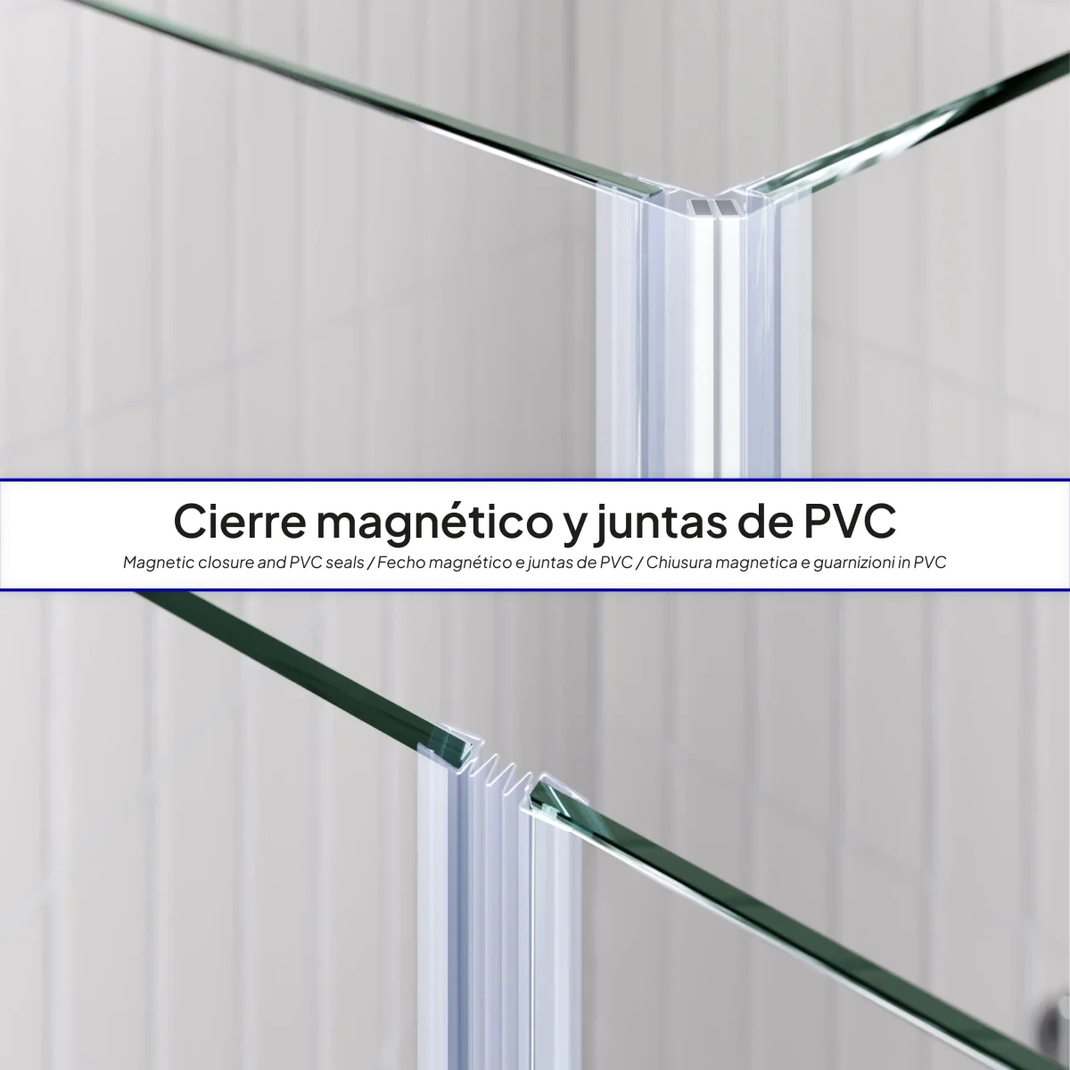 EMMA - Cabine de duche com portas articuladas, vidro 6 mm e perfil cromado - Image 8
