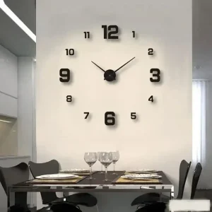 Relógio Parede DIY 3D Silencioso Acrílico - Sem Moldura Decorativo | Sala Escritório