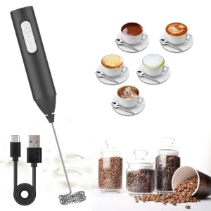 Espumador de Leite Elétrico USB Recarregável | 3 Velocidades para Café e Cappuccino