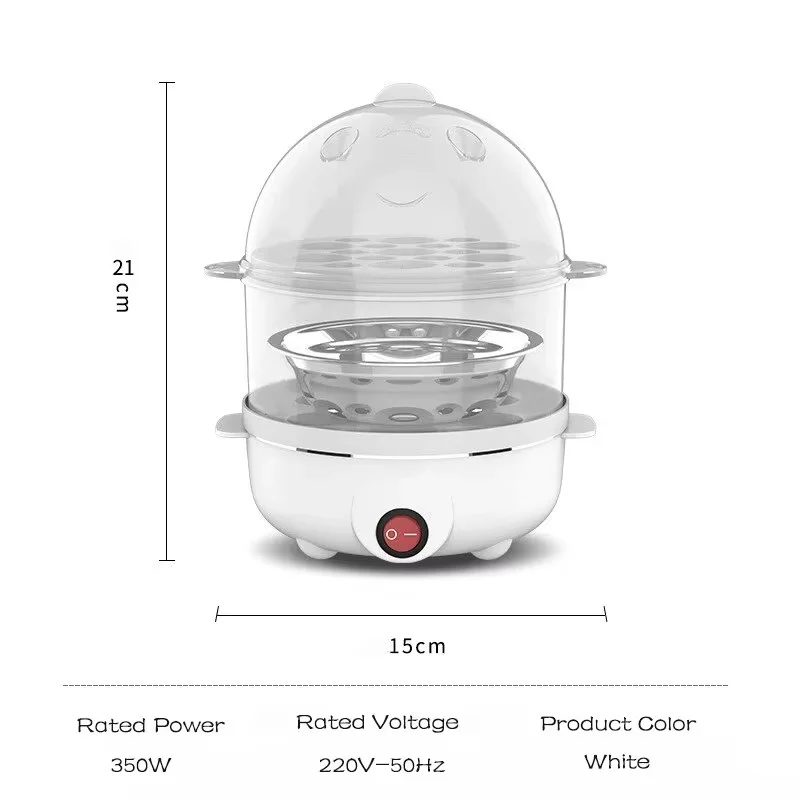 Cozedor de Ovos Elétrico Duplo | A Vapor, Escalfados e Pequeno-Almoço Perfeito - Image 6