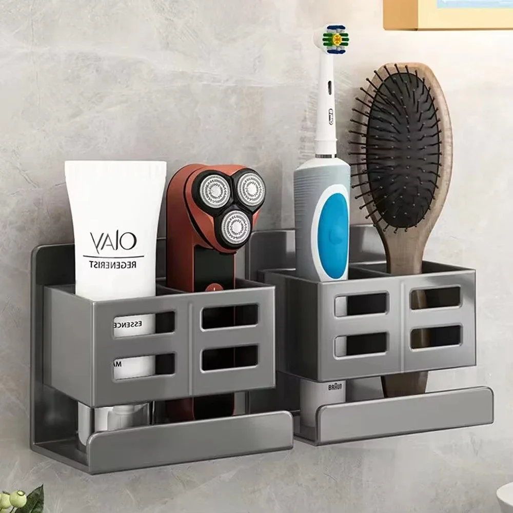 Novo Organizador Multifuncional para Lavatório – Instalação Sem Furos | Suporte de Parede para Escovas de Dentes, Barbeador e Acessórios de Casa de Banho - Image 3