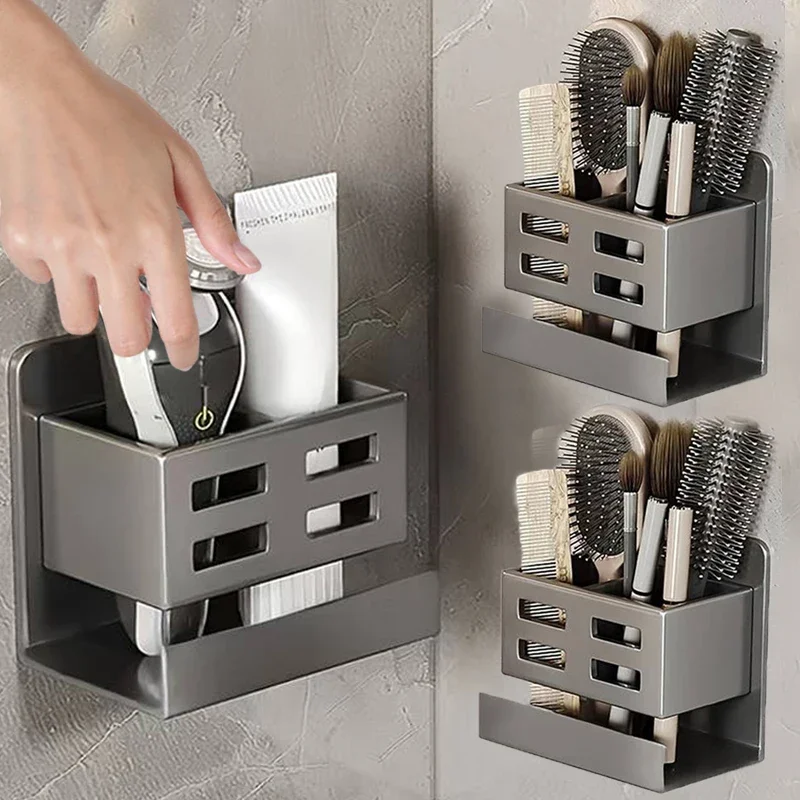 Novo Organizador Multifuncional para Lavatório – Instalação Sem Furos | Suporte de Parede para Escovas de Dentes, Barbeador e Acessórios de Casa de Banho - Image 2