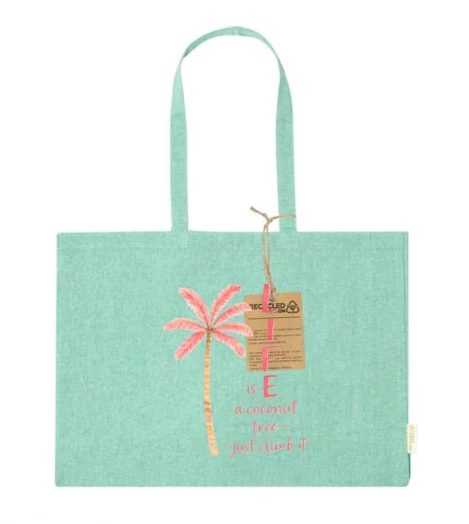 Tote Bag L - Life is a Coconut Tree-Just Climb It - Image 2