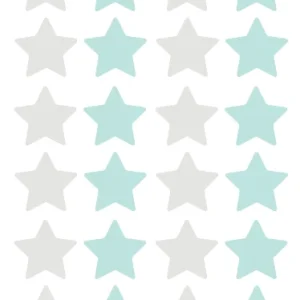 Wallstickers Estrelas cinza e menta