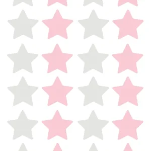 Wallstickers Estrelas cinza e rosa